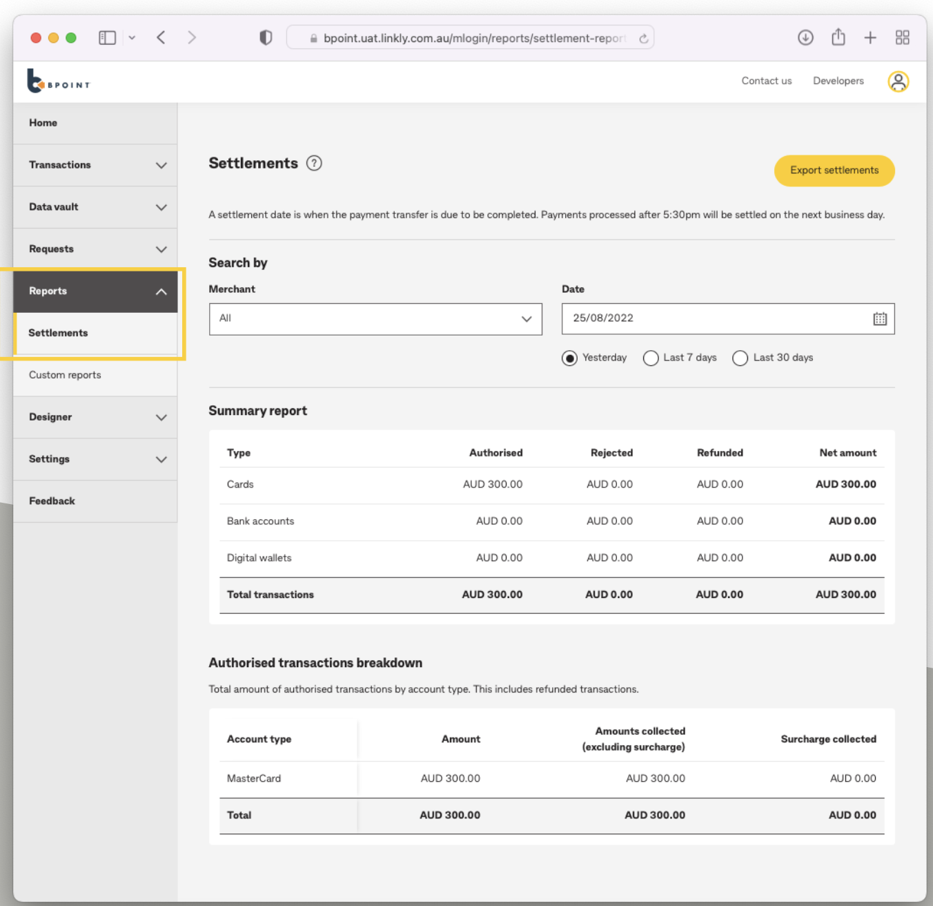 Settlements - How to guide – BPOINT