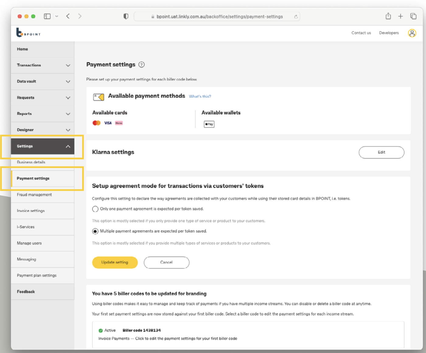 Payment Settings - How to guide – BPOINT