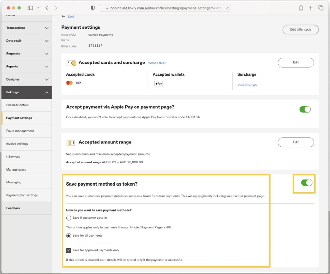 Payment Settings - How to guide – BPOINT